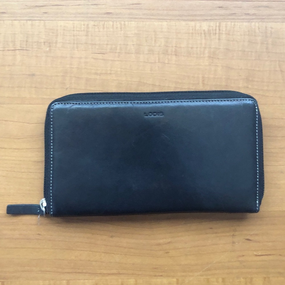 Black Lodis Zippered Clutch Wallet